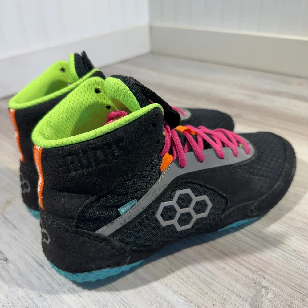 Rudis Alpha 2.0 Unisex M10.5/W12 Wrestling Shoes Black Selfish Athletic Sneakers